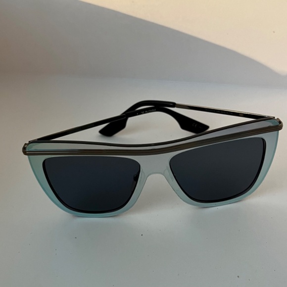 MCQ by Alexander McQueen Gray metallic silver frame sunglasses main image 4